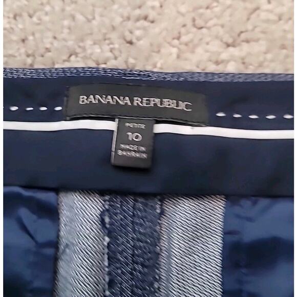 Banana Republic Sloan Cropped Pants Blue Textured Sz 10P Slimming Fit • EUC - Picture 6 of 9